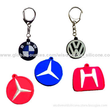 Customized Silicone Keychain with Different Style Car Logo